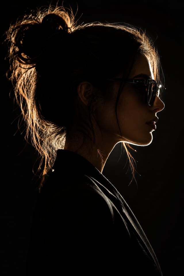 Dark Silhouette Rim-Light Portrait